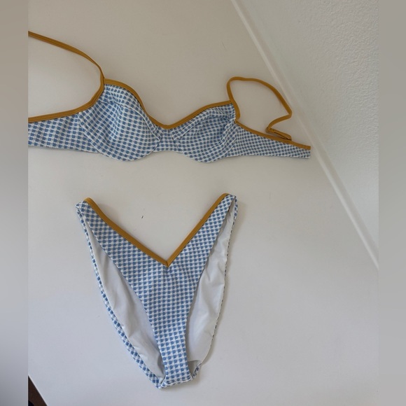 Tularosa Gingham Bikini with Mustard Accents - Picture 1 of 5